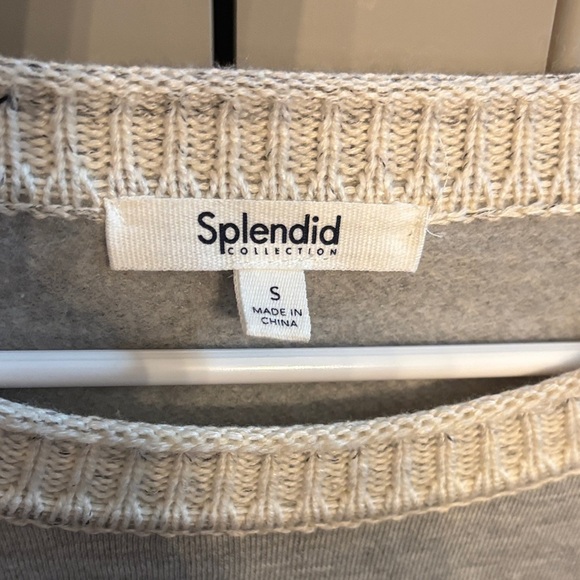 Splendid Gray and Cream Long Sleeve Sweater/sweatshirt sz S - Picture 3 of 5